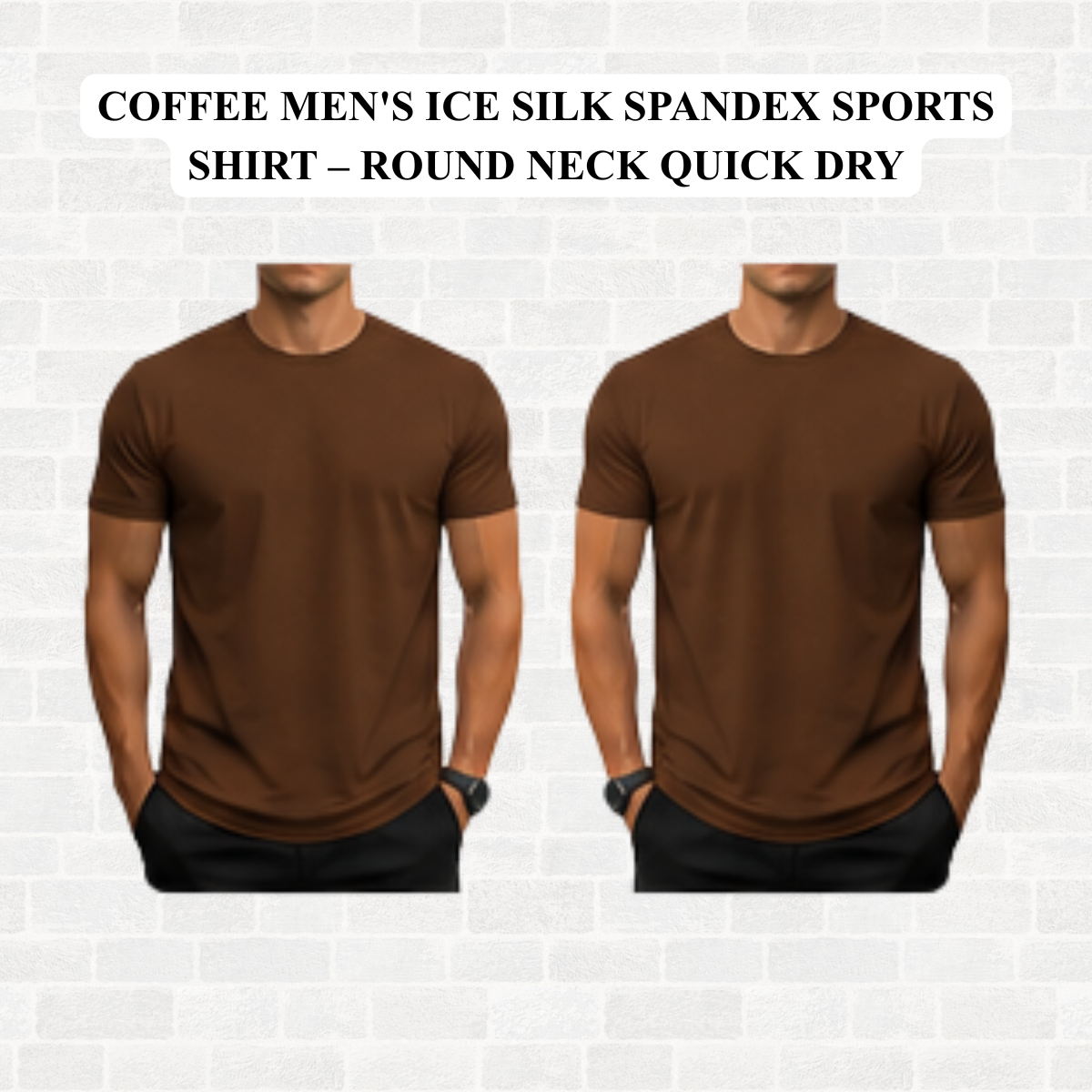 Men's Ice Silk Spandex Sports Shirt – Round Neck Quick Dry