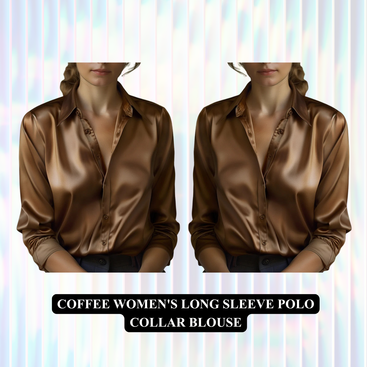 Women's Long Sleeve Polo Collar Blouse