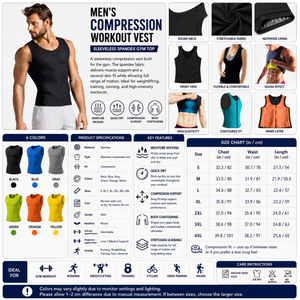 Men's Compression Workout Vest – Sleeveless Spandex Gym Top