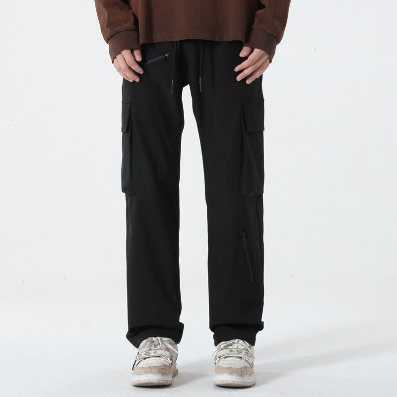 Men's Drawstring Cargo Pants - Loose Straight Leg, M-5XL
