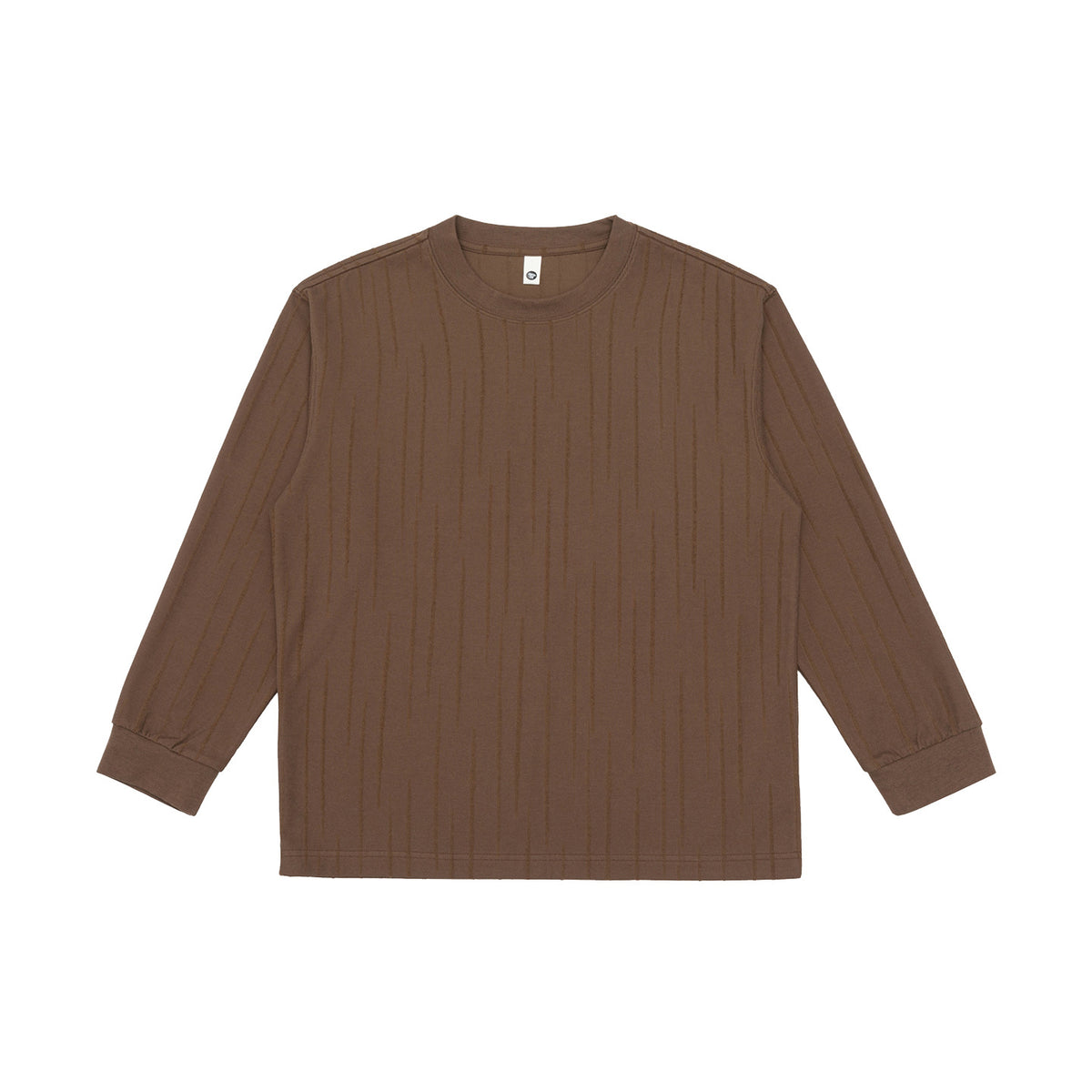 Men's Textured Crewneck Long-Sleeve Shirt - Loose Fit