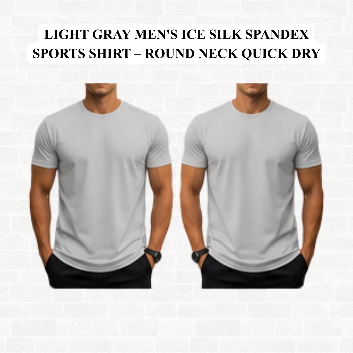 Men's Ice Silk Spandex Sports Shirt – Round Neck Quick Dry