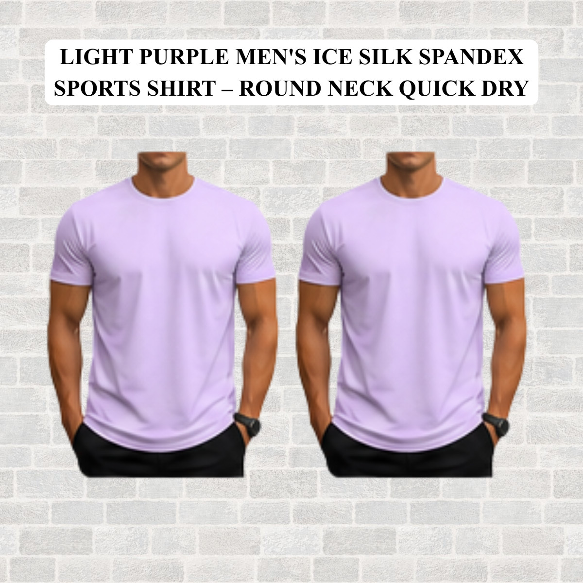 Men's Ice Silk Spandex Sports Shirt – Round Neck Quick Dry