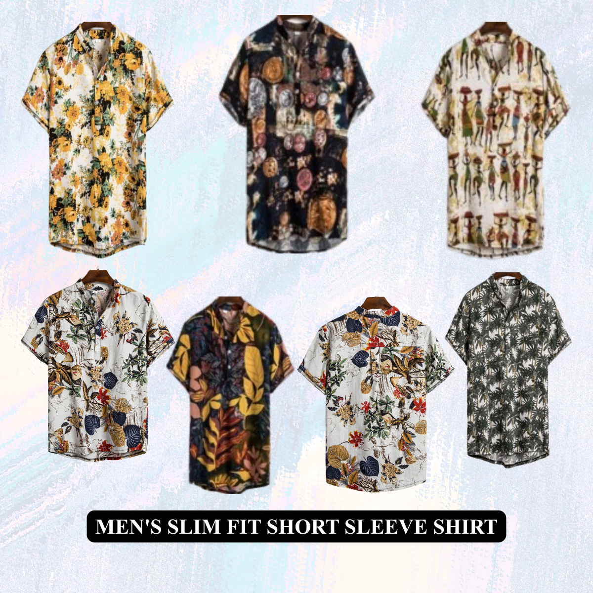 Men's Slim Fit Button Front Hawaiian Shirt – Short Sleeve