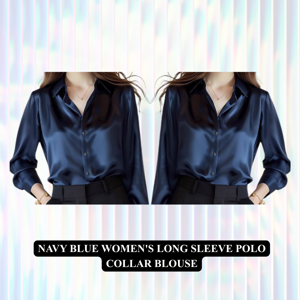 Women's Long Sleeve Polo Collar Blouse