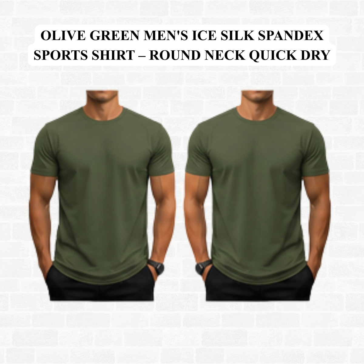 Men's Ice Silk Spandex Sports Shirt – Round Neck Quick Dry