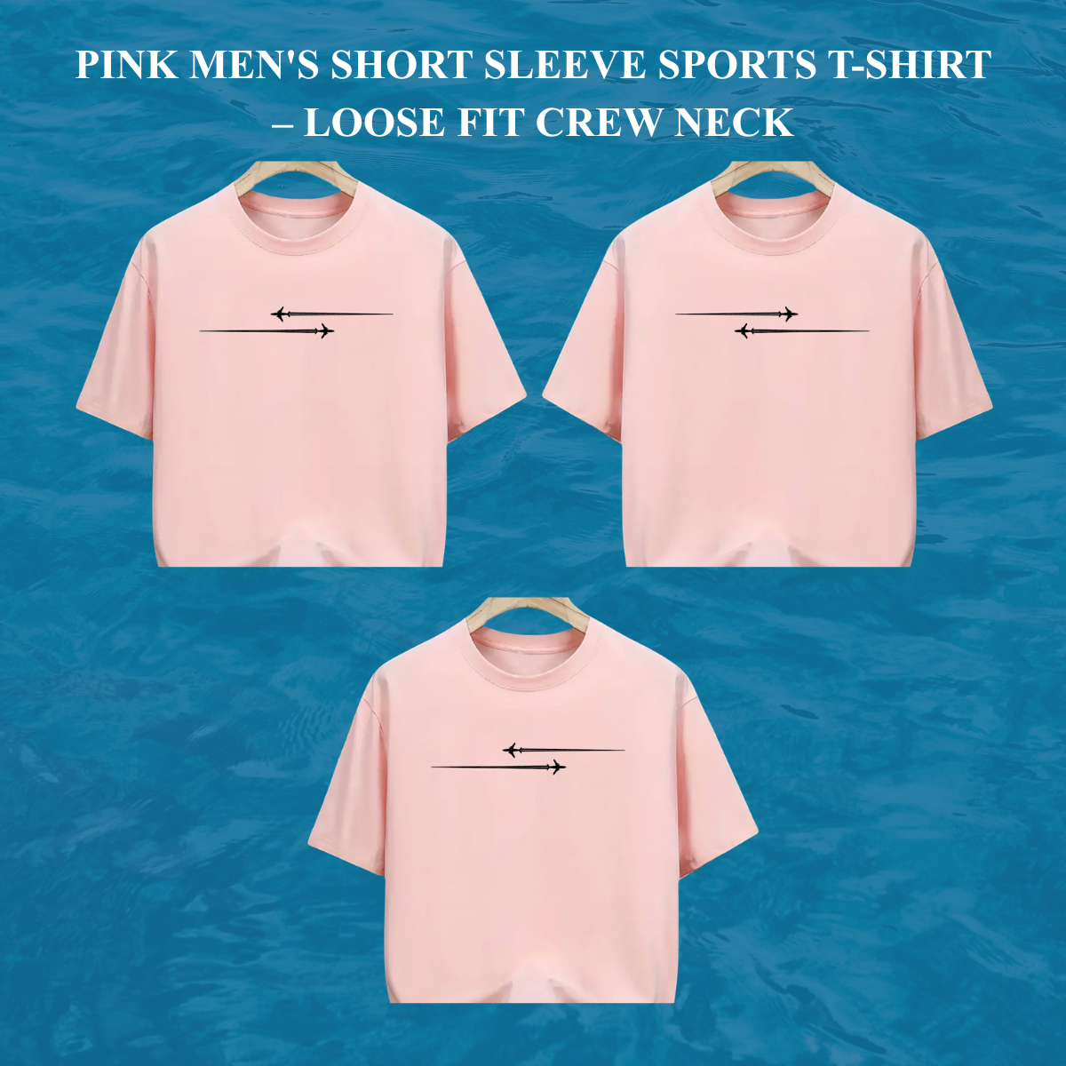 Men's Short sleeve Sports T-Shirt – Loose Fit Crew Neck