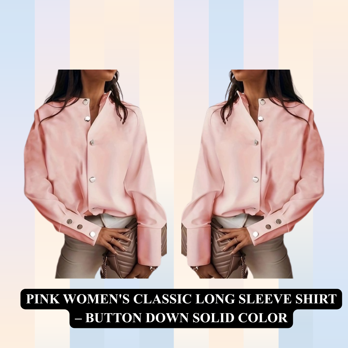 Women's Classic Long Sleeve Shirt – Button Down Solid Color