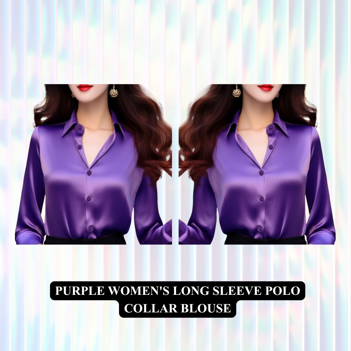 Women's Long Sleeve Polo Collar Blouse