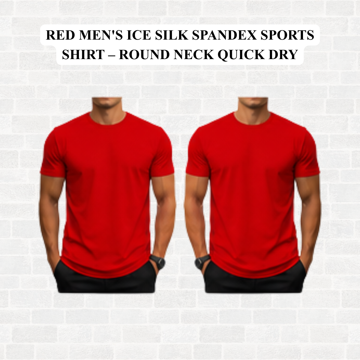 Men's Ice Silk Spandex Sports Shirt – Round Neck Quick Dry