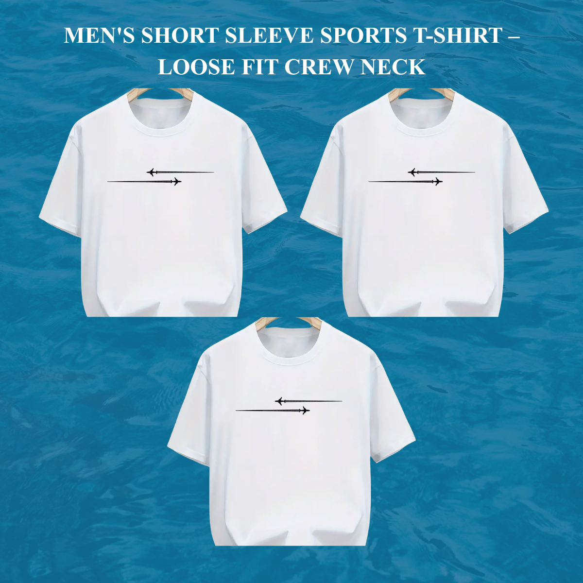 Men's Short sleeve Sports T-Shirt – Loose Fit Crew Neck