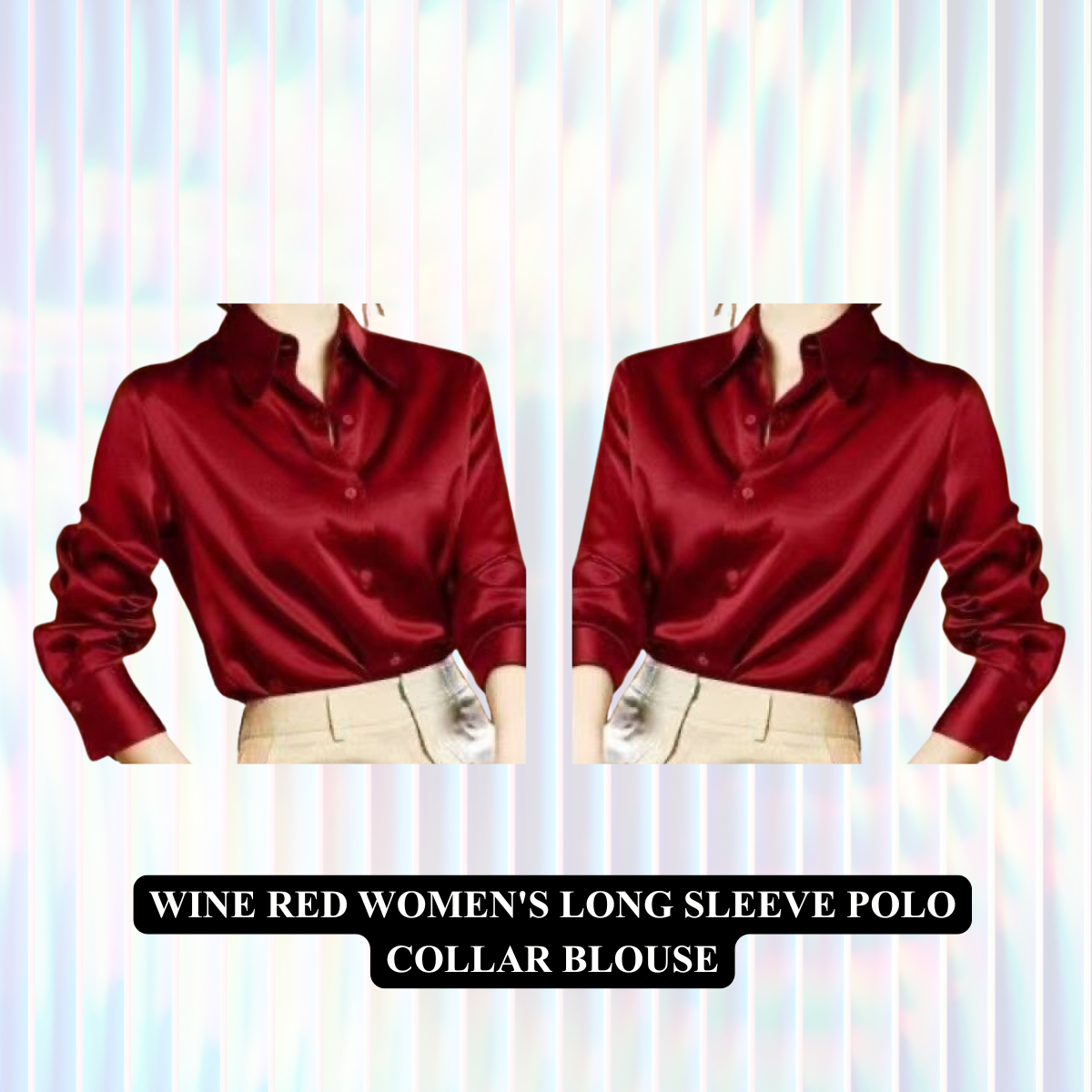 Women's Long Sleeve Polo Collar Blouse