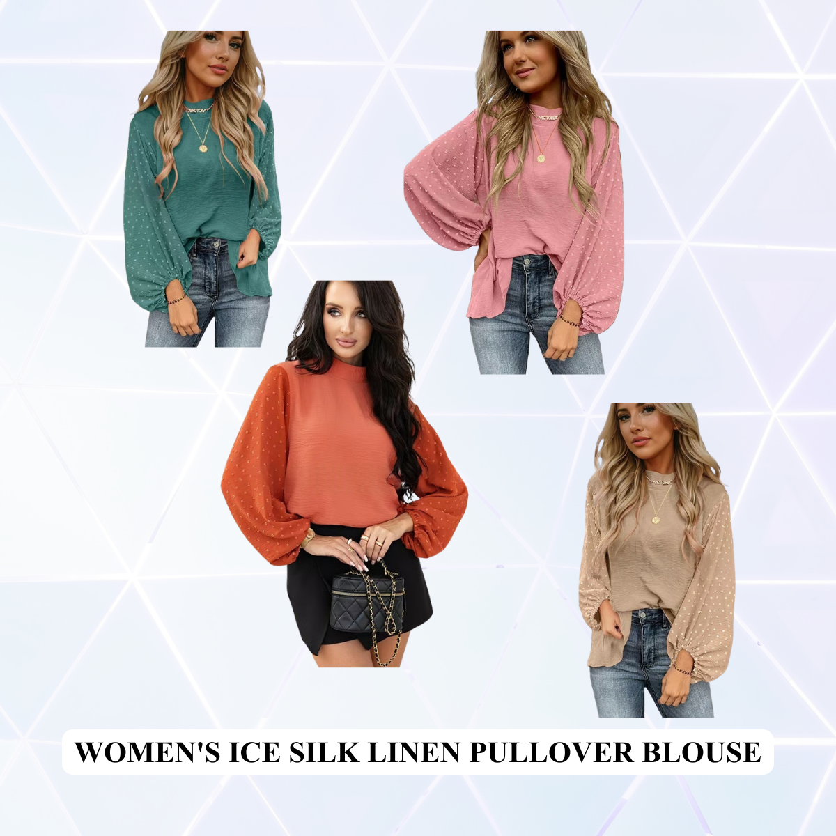 Women's Ice Silk Linen Pullover Blouse