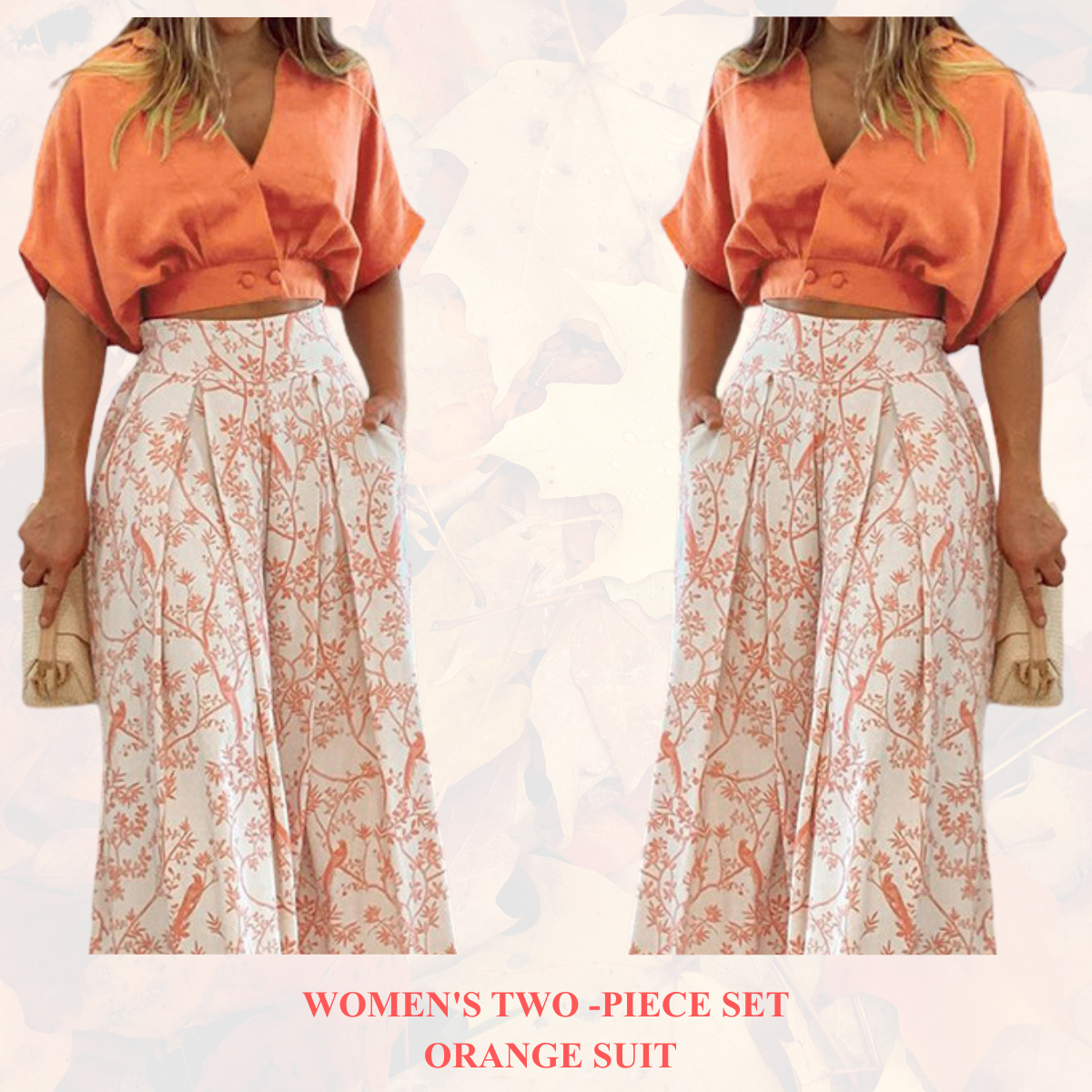 Women's Printed Shirt & Wide Leg Pants Set