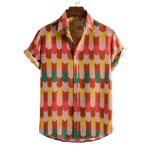 Men's Short Sleeve Floral Hawaiian Shirt – Slim Fit Beach Top