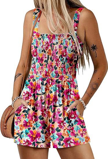 Women's Lightweight Chiffon Romper – Sleeveless Loose Fit Shorts