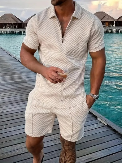 Men's Polo & Shorts Set | Sports Short Sleeve Outfit
