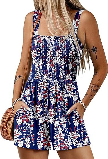 Women's Lightweight Chiffon Romper – Sleeveless Loose Fit Shorts