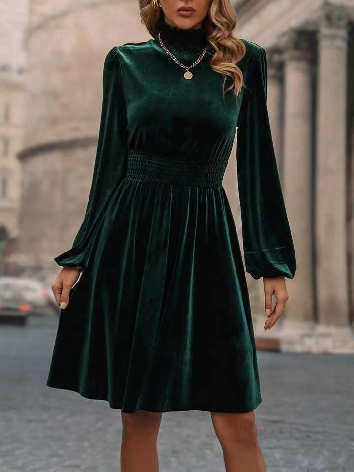 Elegant Velvet Long Sleeve Dress