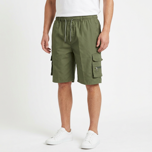 Army Green work shorts on a male model