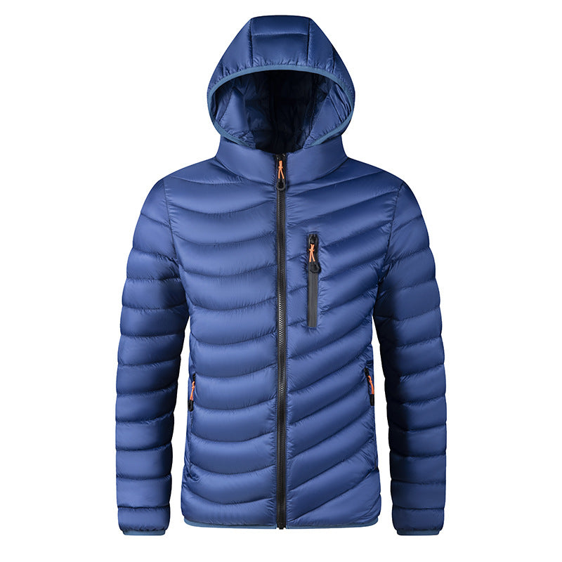 Men's Hooded Corduroy Padded Coat - Detachable Hood Quilted Jacket