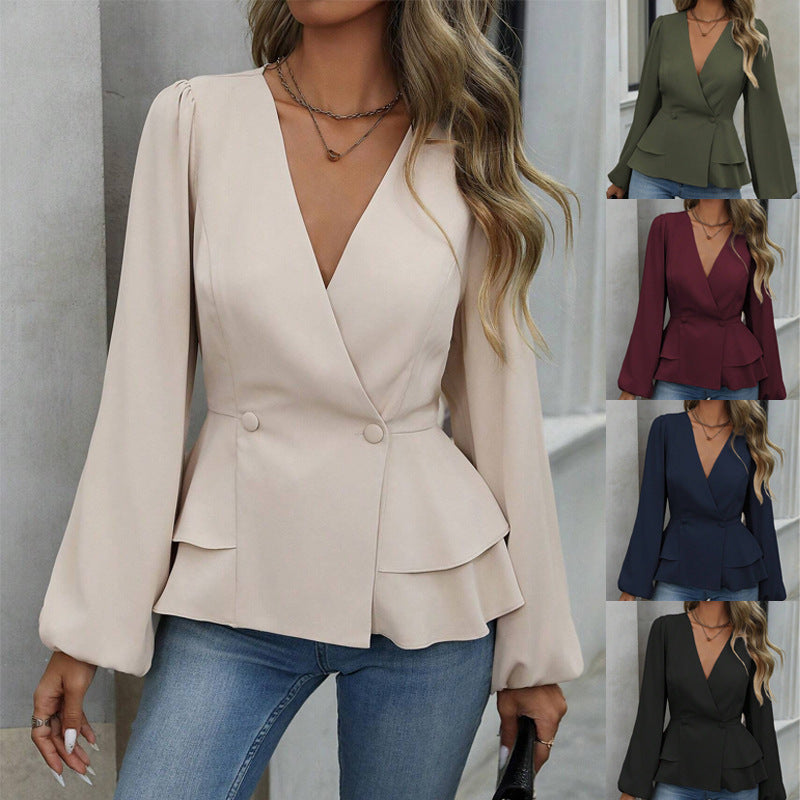 Women's French Lace Waist Shirt | Slim Fit Blouse
