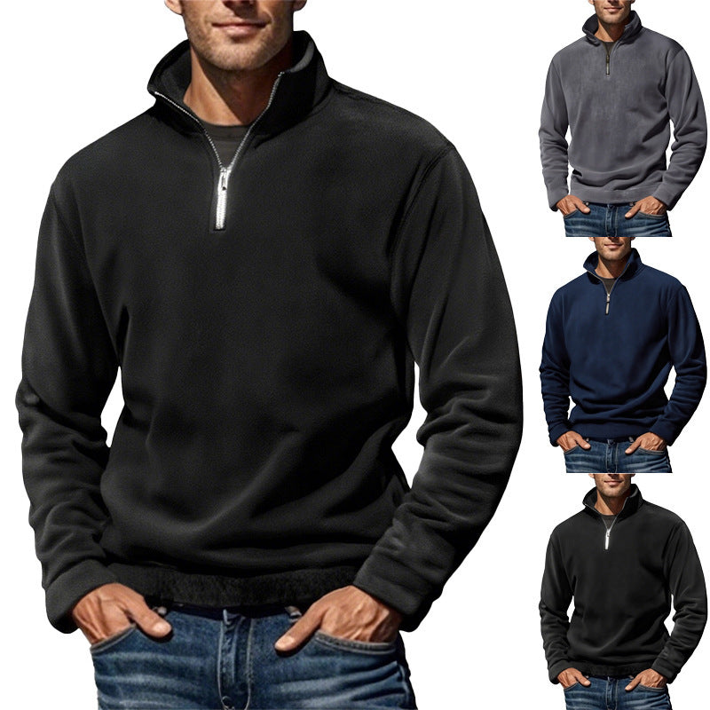 Men’s Polar Fleece Stand Collar Pullover