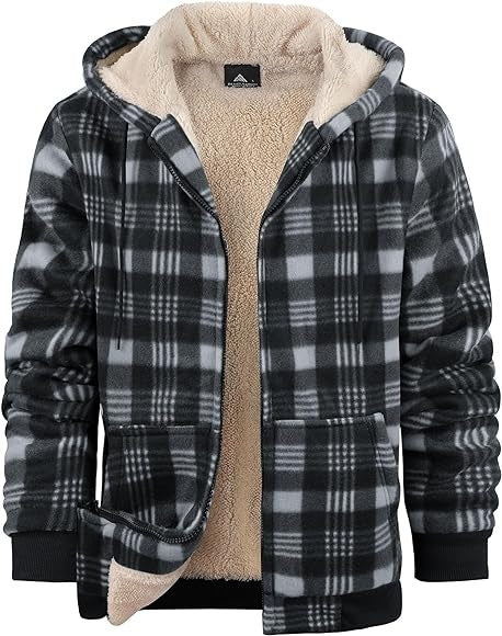 Men's Plaid Winter Jacket | Cotton-Padded Hooded Zip-Up Coat