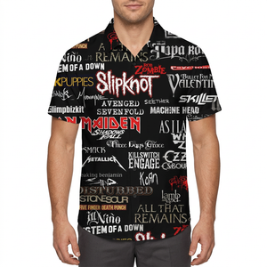 Black printed shirt on a male model