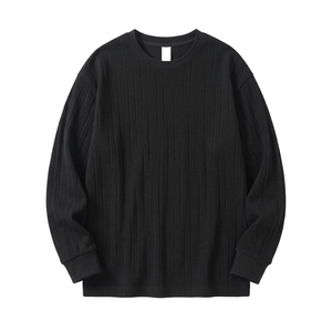 Black textured shirt without model