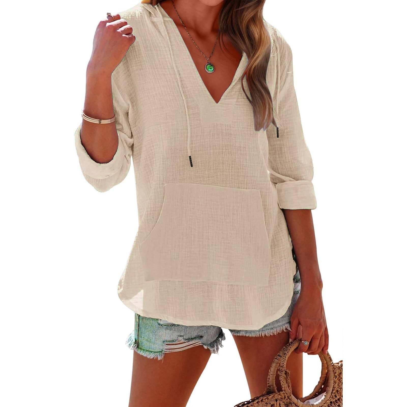 Women’s Hooded Cotton Linen Top