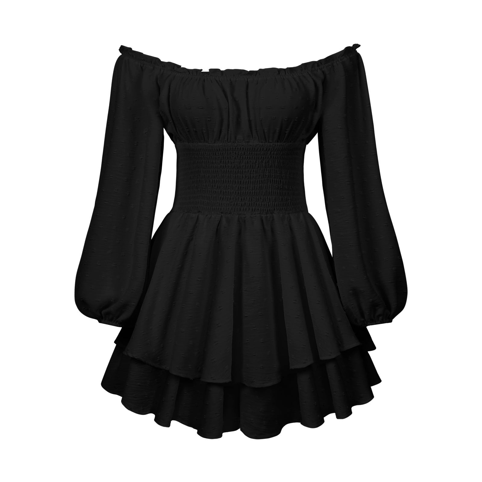 Women's Off-Shoulder Jumpsuit | Pleated Ruffle Sleeve Short Romper