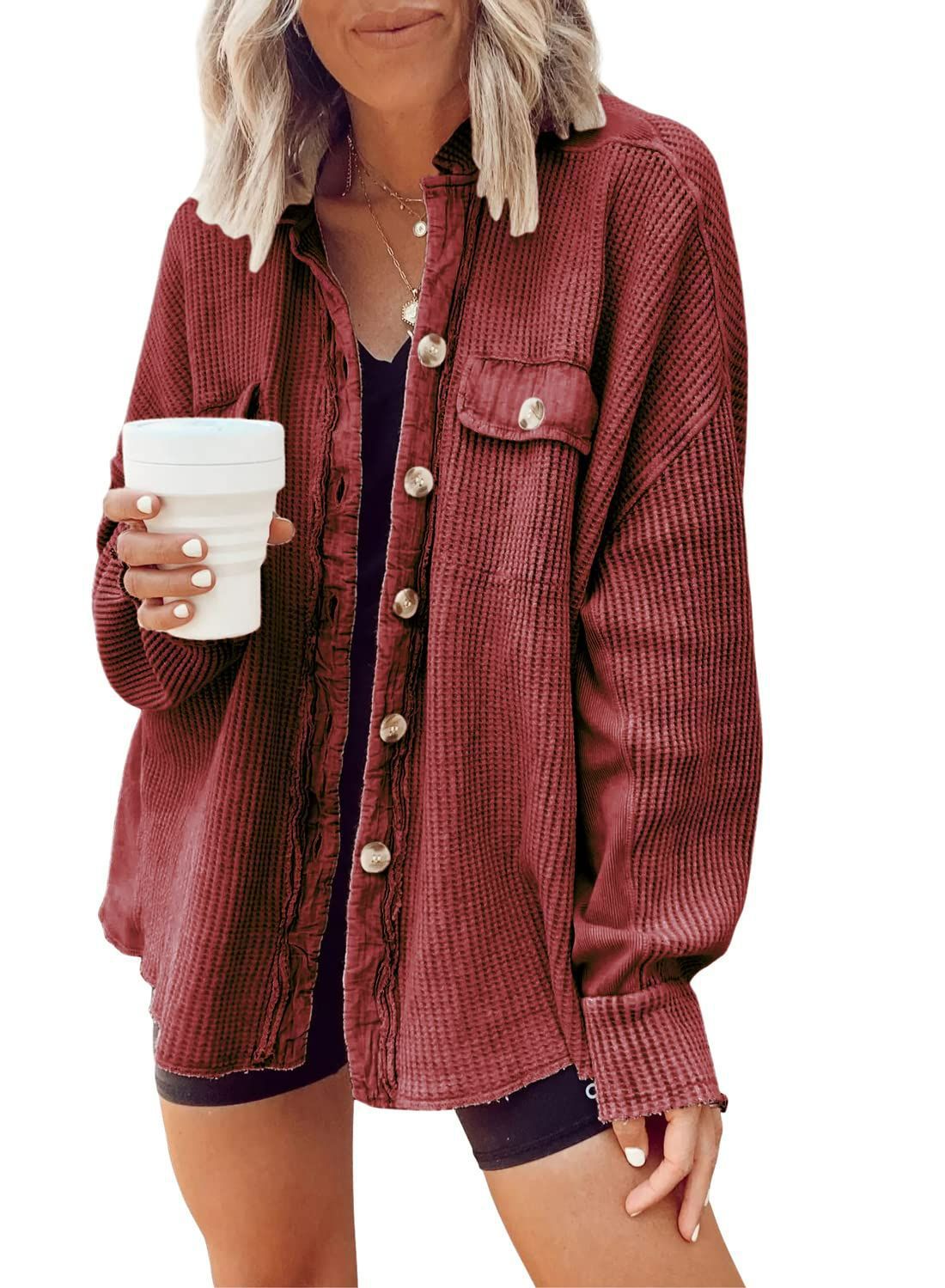 Women's Lapel Button-Up Long Sleeve Blouse