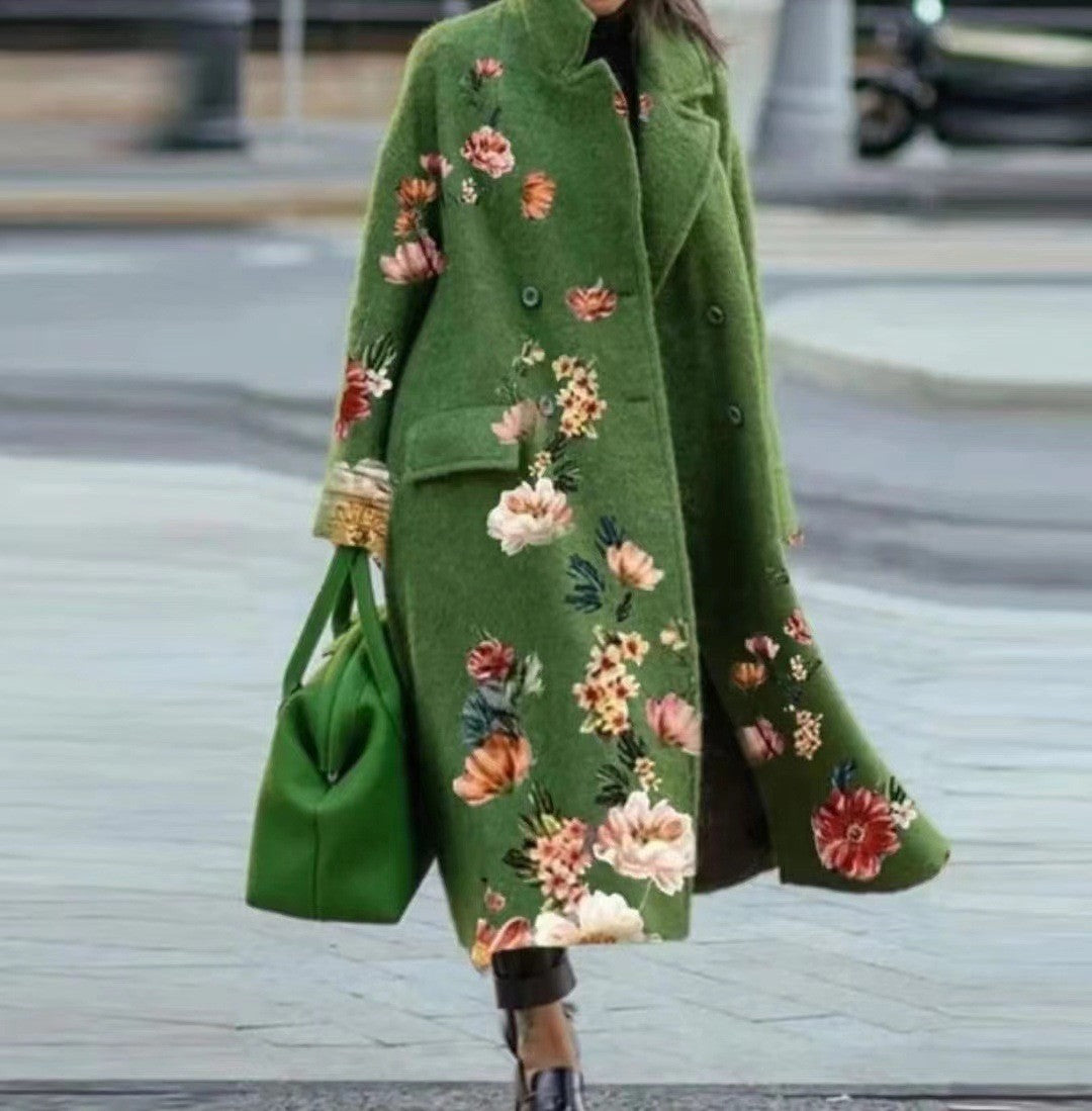 Women's Color Block Plaid Coat | Long Sleeve Fashion Jacket