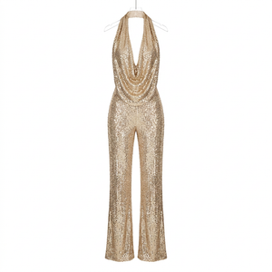 Champagne jumpsuit without a model