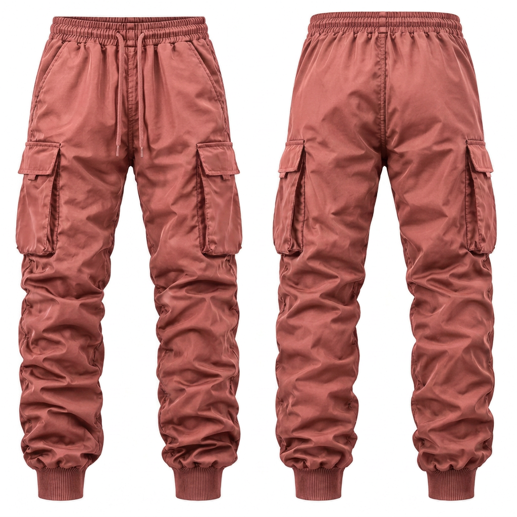 Coral cargo pants