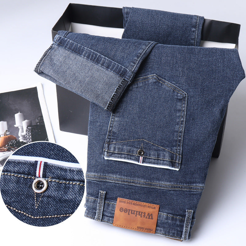 Men's Fleece-Lined Jeans | Winter Warmth Straight Loose Fit Pants