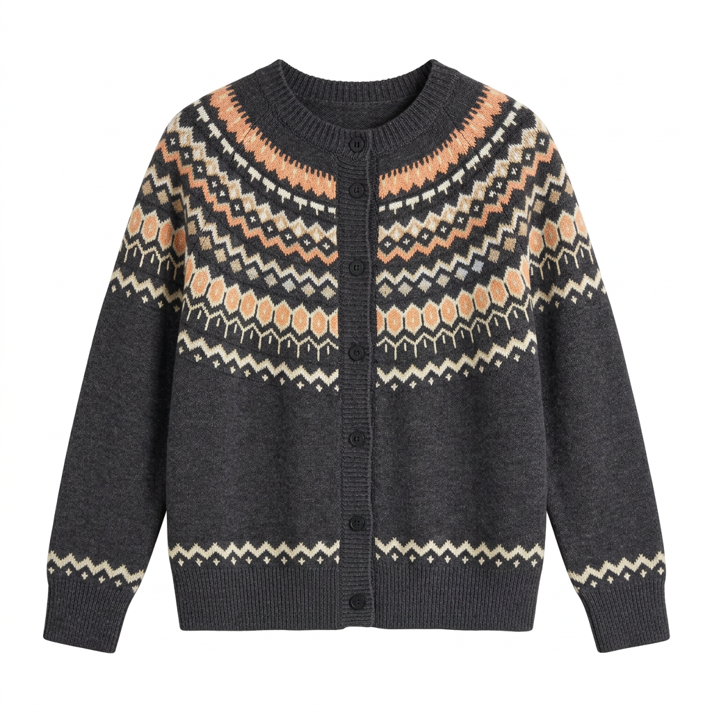 Dark Gray cardigan with larger product framing