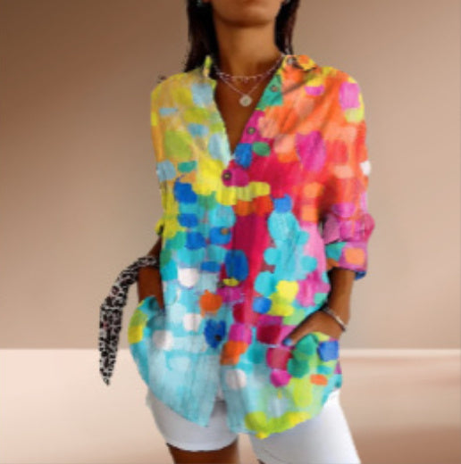 Women's Floral Print Long Sleeve Shirt