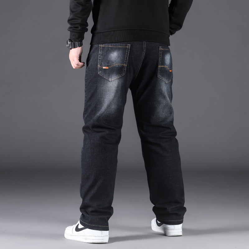 Men's Straight Leg Casual Pants | Loose Fit Cotton Blend Trousers