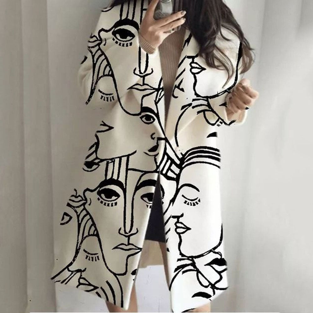 Women's Color Block Plaid Coat | Long Sleeve Fashion Jacket