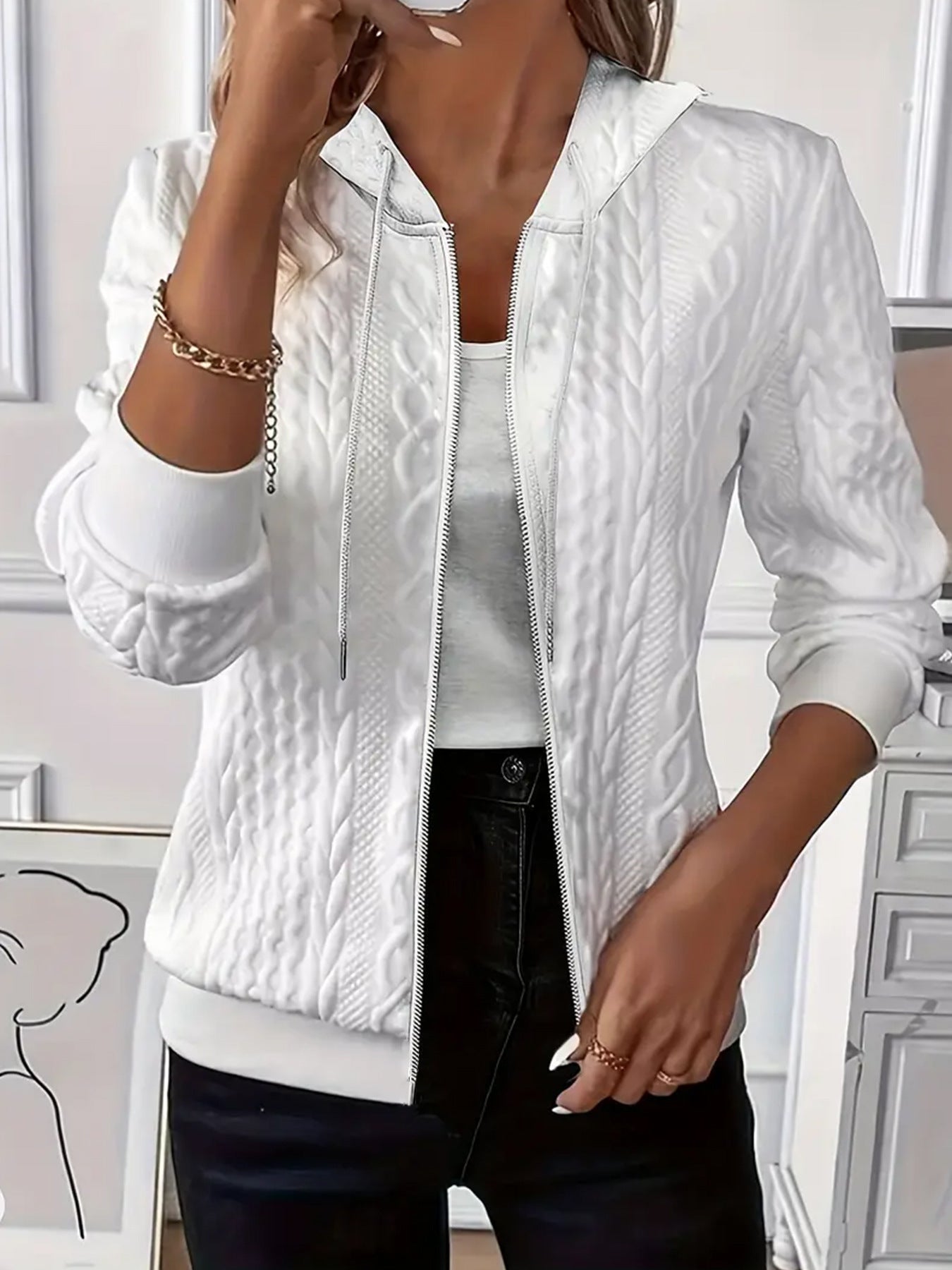 Women's Zipper Hooded Jacket