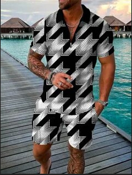 Men's Polo & Shorts Set | Sports Short Sleeve Outfit