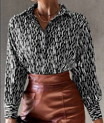 Women's Elegant Button Up Shirt - All Over Print Shirt
