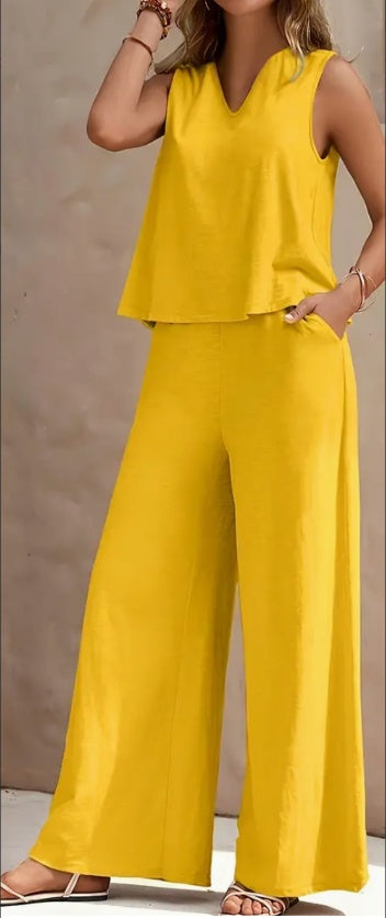 Women's Denim Look Knit Set | Shirt Collar Top & Pants Outfit
