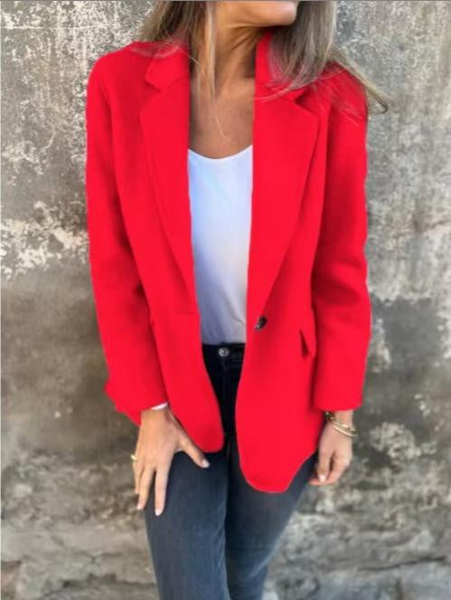 Women's Short Lapel Blazer Winter Jacket