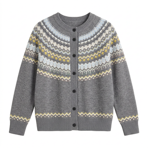 Medium Gray cardigan on white background