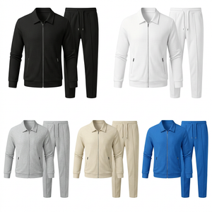 Model-free image of all five waffle-texture jacket and pants sets