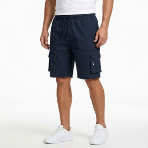 Navy Blue work shorts on a male model