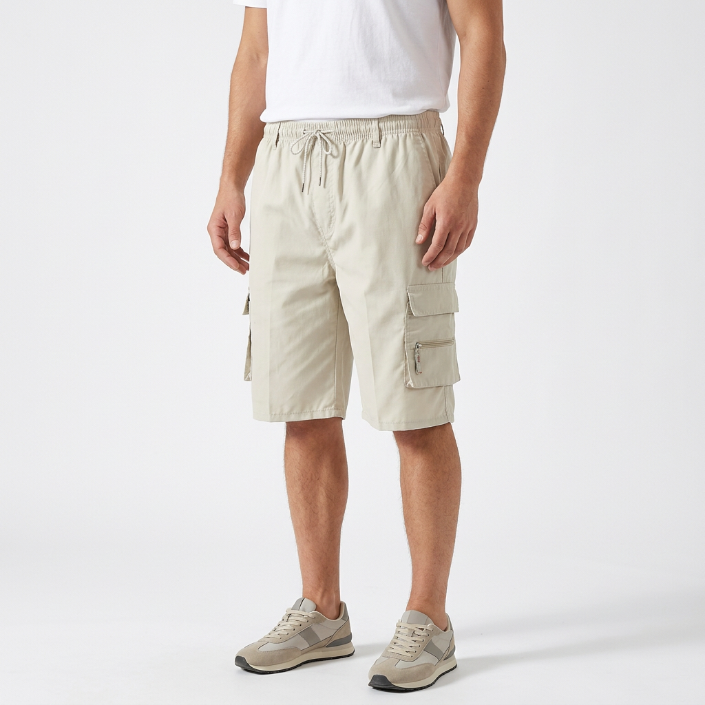 Off White shorts on a male model
